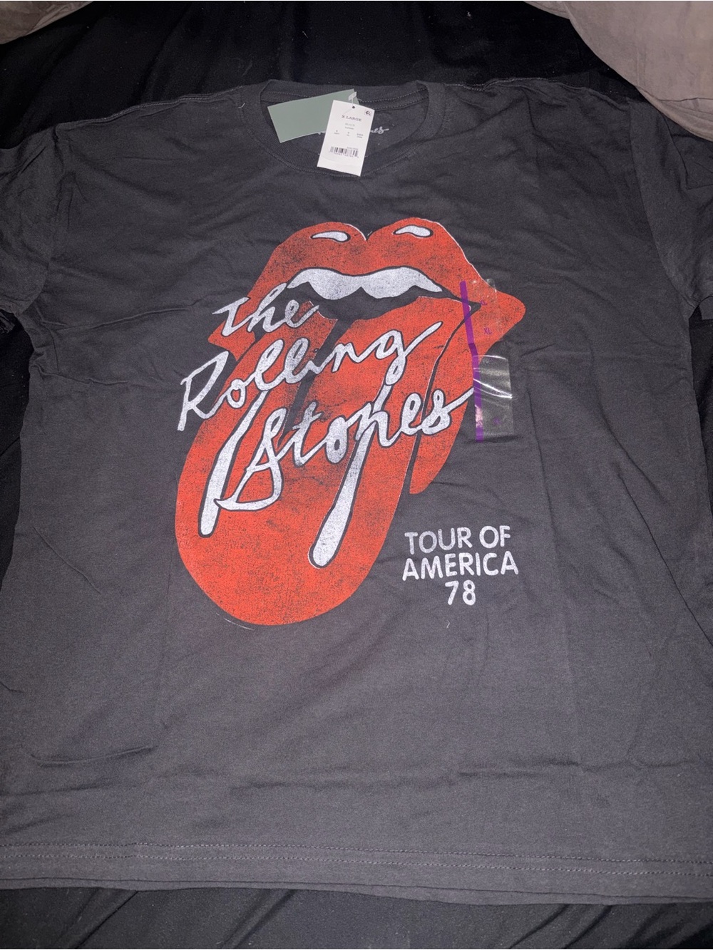the Rolling Stones Logo Black Tee